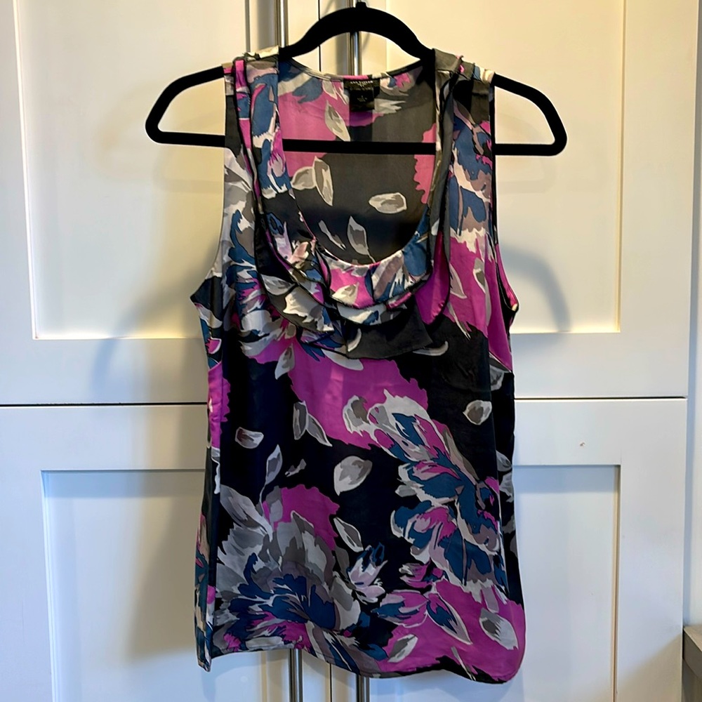 Ann Taylor Faux Silk Sleeveless Blouse